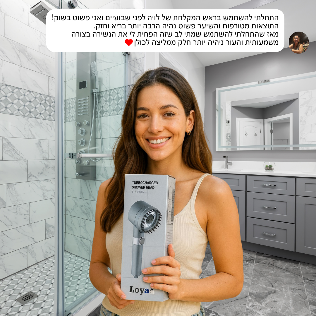 המארז של Loya – ראש מקלחת איכותי עם פילטר + 2 מתנות קטנות